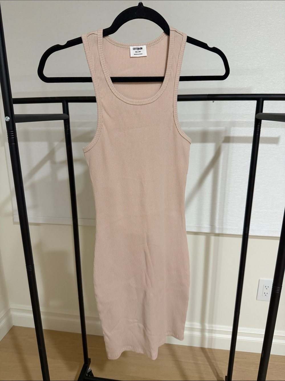 Cotton On Ribbed Tank Midi Dress - Nude Blush